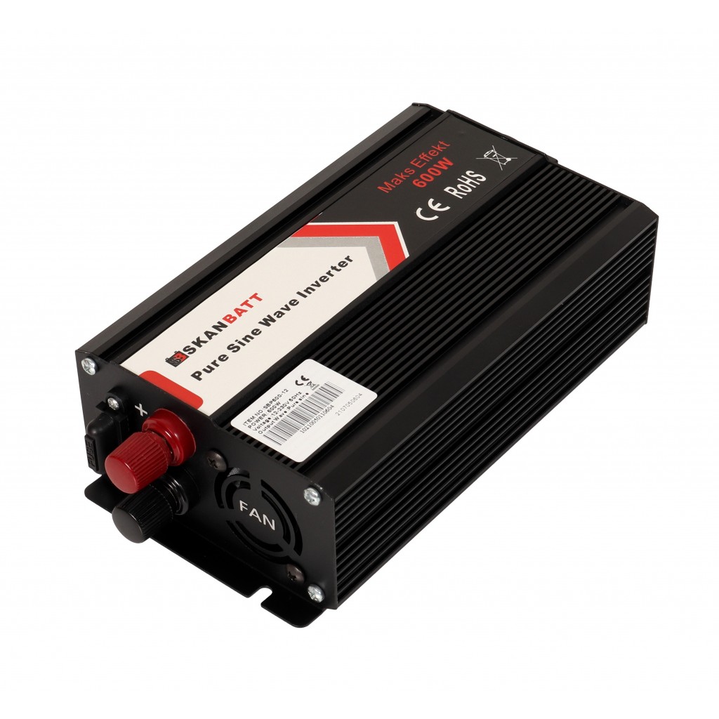 Inverter 12V 600W Ren Sinus SKANBATT