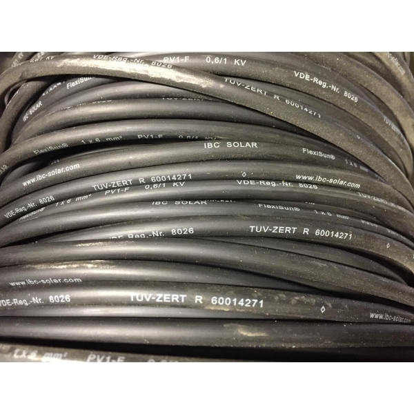 Kabel til solcelle 1x6 mm2 Sort pr.m