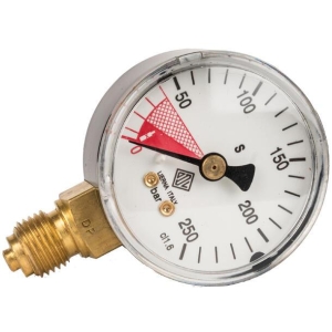 Manometer klokke, flasketrykk 0-250 bar
