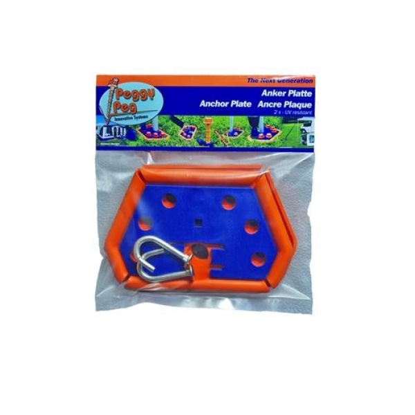 Peggy Peg Festeplate / Ankerplate m/krok 2pk