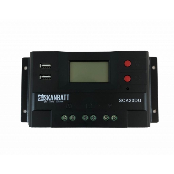 Solcelleregulator PWM 12/24V 20A (SCK20DU)