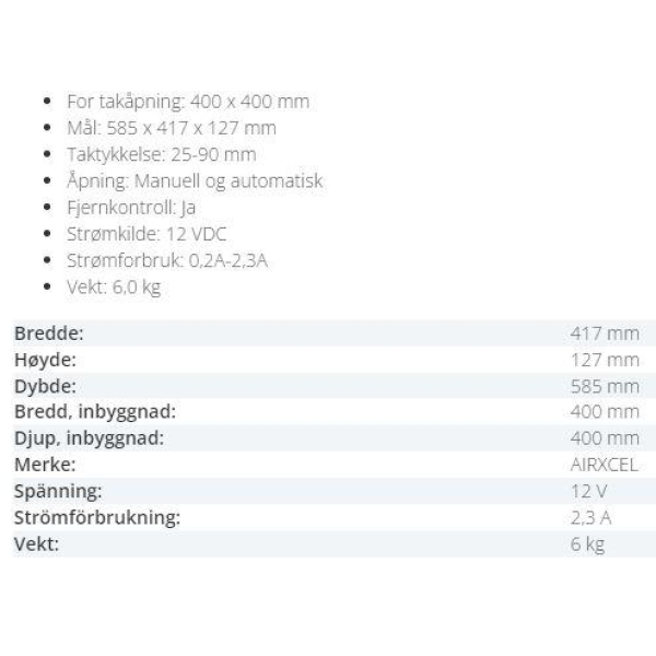 Takluke Airxcel takluke Maxxfan Deluxe. - Bilde 3