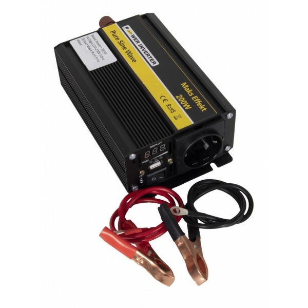 Inverter 12V 200W Ren Sinus POWER - Bilde 2