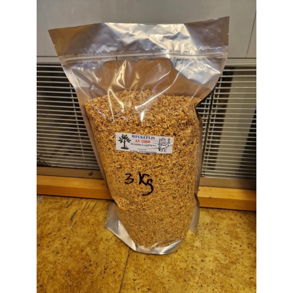Røykeflis av Orr (Fin), til røyking av fisk og kjøtt. Ca 3 kg
