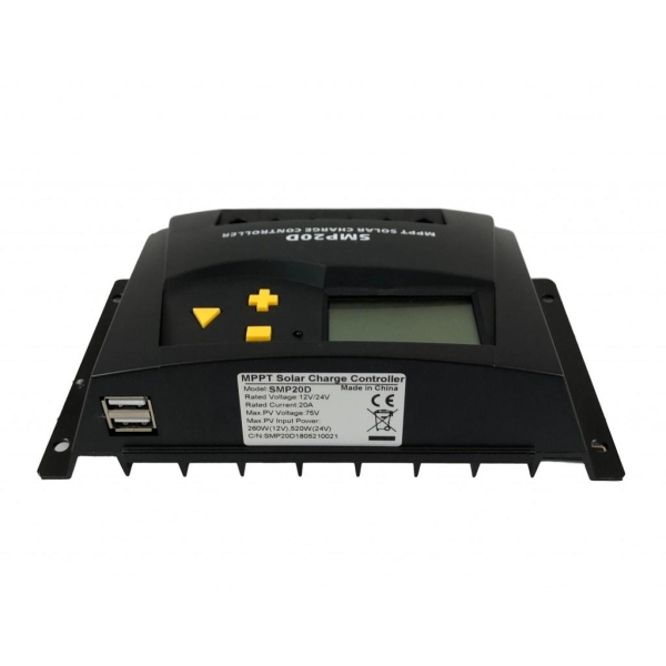 Solcelleregulator MPPT 12/24v 20A m/display - Bilde 2