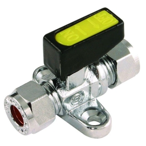 Stengeventil MINI m/veggfeste for 8mm rør