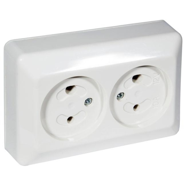 Stikkontakt dobbel, 12V, 1-pk
