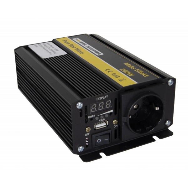 Inverter 12V 200W Ren Sinus POWER - Bilde 4
