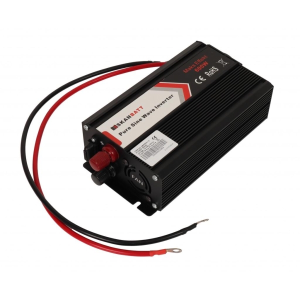 Inverter 12V 600W Ren Sinus SKANBATT - Bilde 2