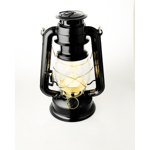 Fjøslykt 235 LED Svart & gull H=24,5cm LED-fjøslyk