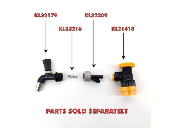 Nukatap Mini Duotight Adaptor,festes rett på 8mm hurtigkobling. Med closing fjær. - Bilde 2