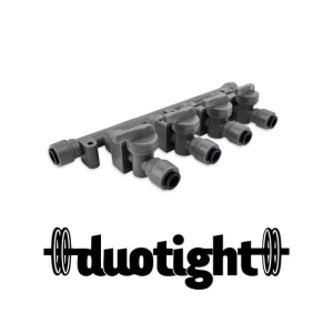 Duotight Manifold 4 uttak med stengeventiler og push-fit